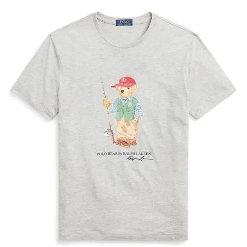 Ralph Lauren Bear Print Tee Andover Hthr