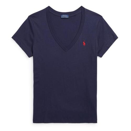 Ralph Lauren Cotton Short Sleeve V Neck Tee Cruise Navy