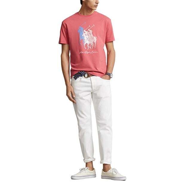 Ralph Lauren Multi Logo Tee Red Sky