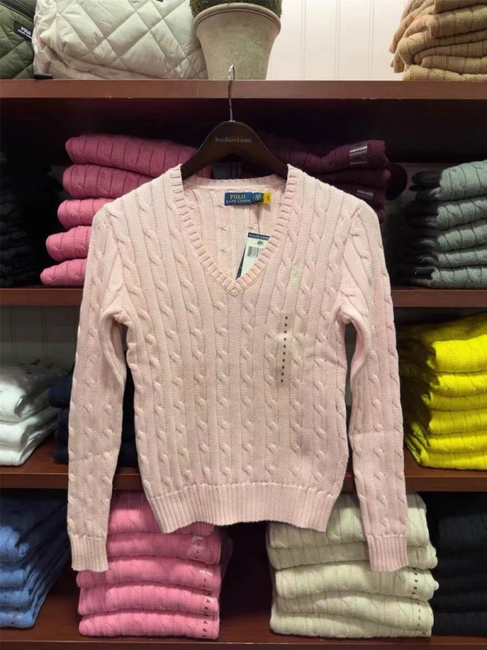 Ralph Lauren twist-knit V-neck sweater