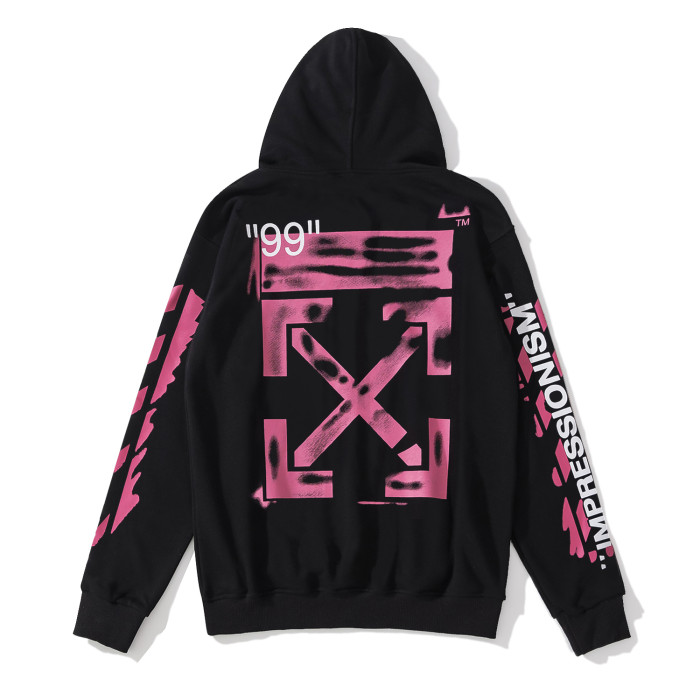 Off-White doodle arrow hooded sweater black/pink