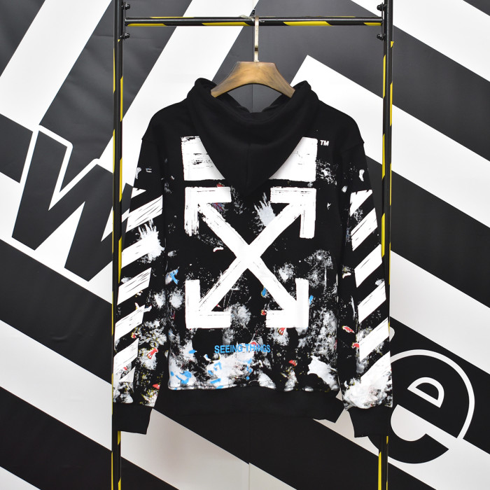 Off-White starry sky hooded sweater black