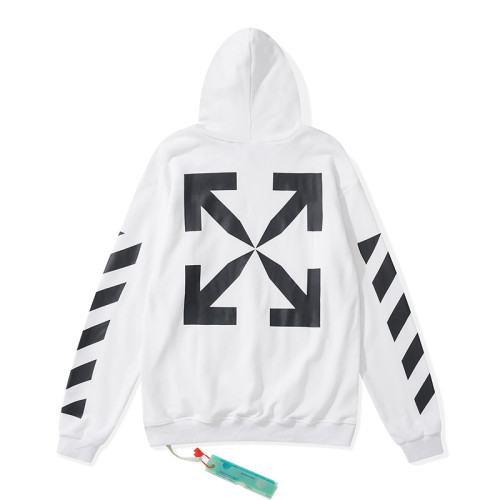 Off-White mona lisa print hooded sweater white