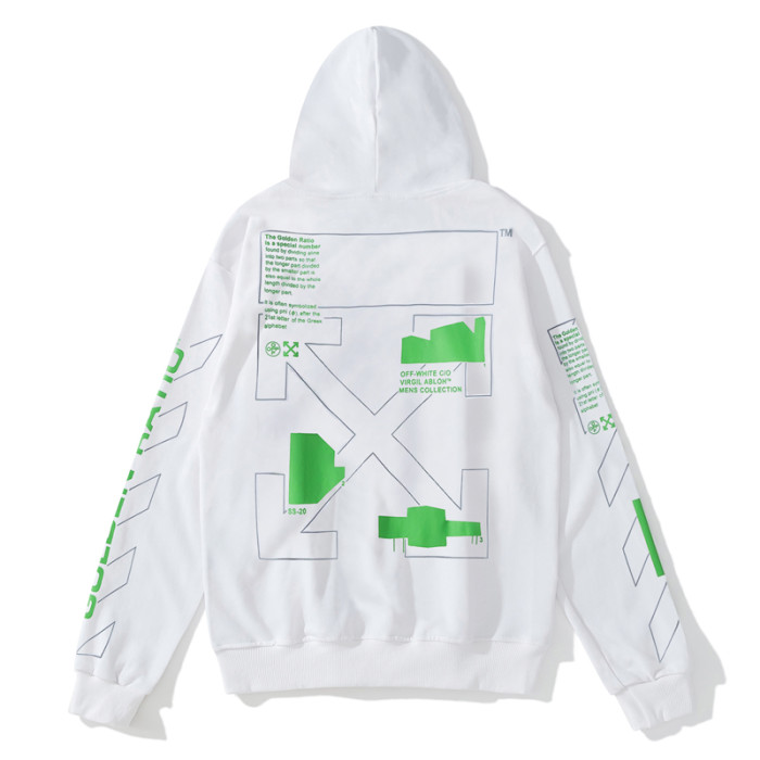 Off-White 835 doodle arrow hooded sweater white/green