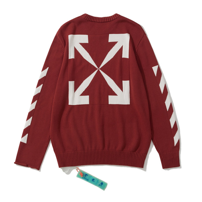 Off-White square arrow autumn and winter sweater claret