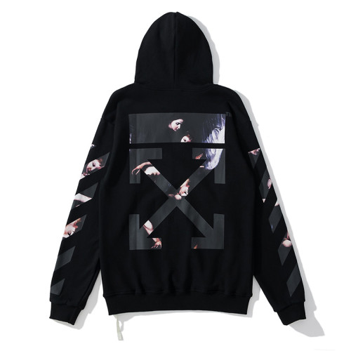 Off-White angel hooded sweater black