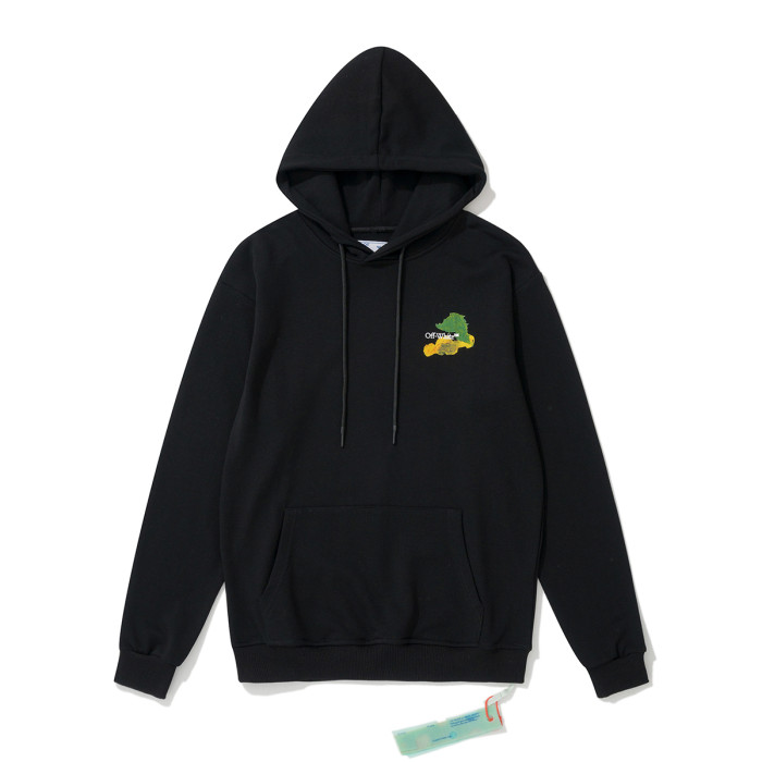 Off-White 873 doodle arrow print hooded sweater black