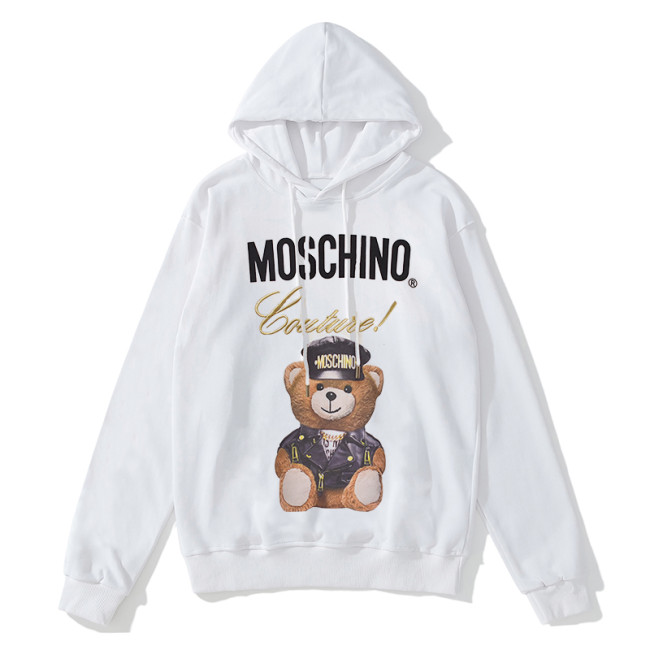 Off-White bear print hooded sweater white