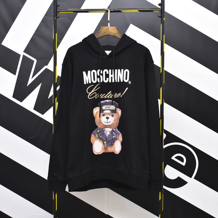 Off-White bear print hooded sweater black