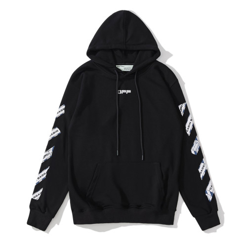 Off-White 829 arrow print hooded sweater black