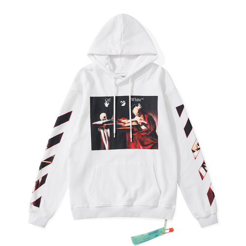 Off-White  arrow logo hooded sweater white