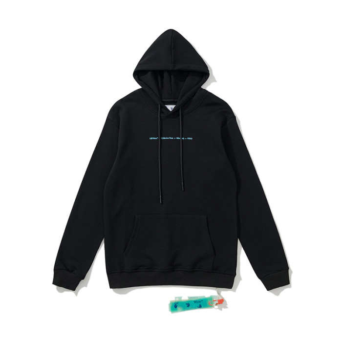 Off-White doodle arrow print hooded sweater black
