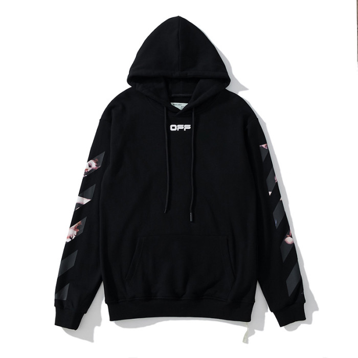 Off-White angel hooded sweater black