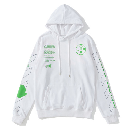 Off-White 835 doodle arrow hooded sweater white/green