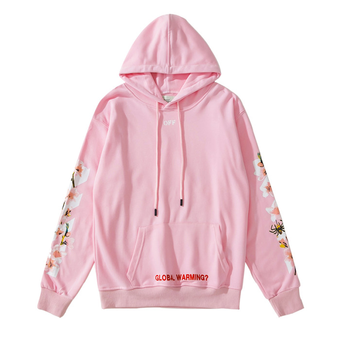 Off-White cherry blossoms hooded sweater pink