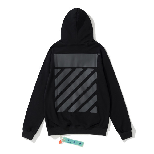 Off-White 870 adhesive tape print hooded sweater black
