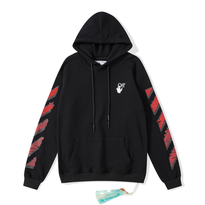 Off-White 753 doodle arrow hooded sweater black/red