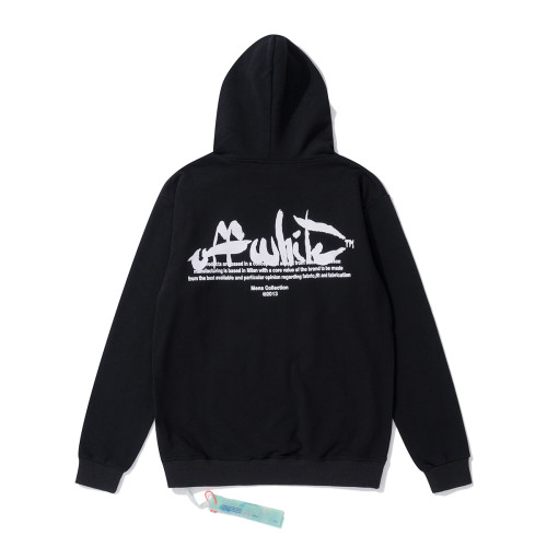 Off-White 872 doodle arrow print hooded sweater black