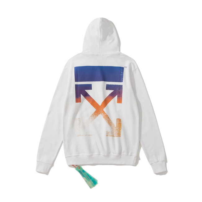 Off-White 866 doodle arrow print hooded sweater white