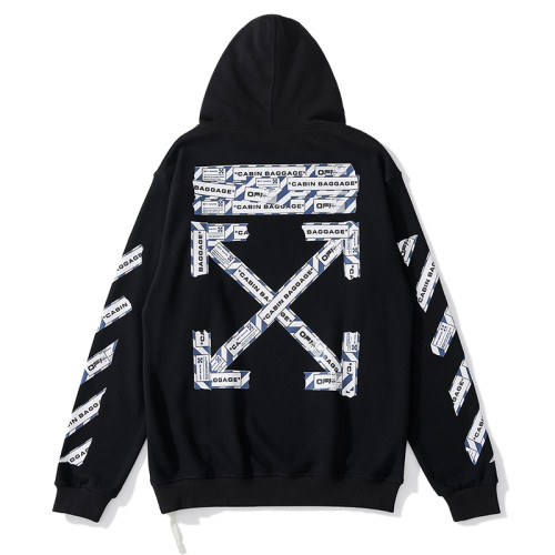 Off-White 829 arrow print hooded sweater black