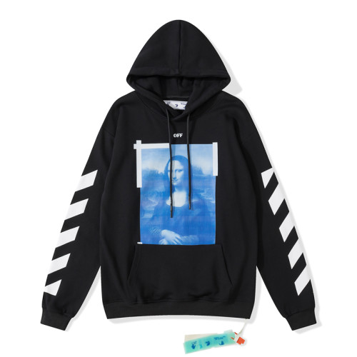 Off-White mona lisa print hooded sweater black