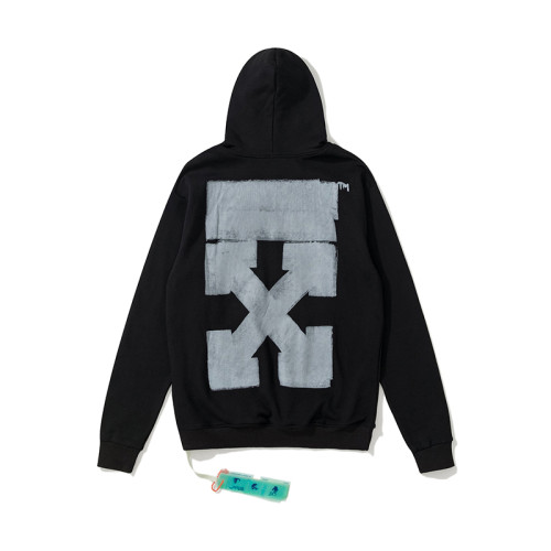 Off-White doodle thick arrow print hooded sweater black