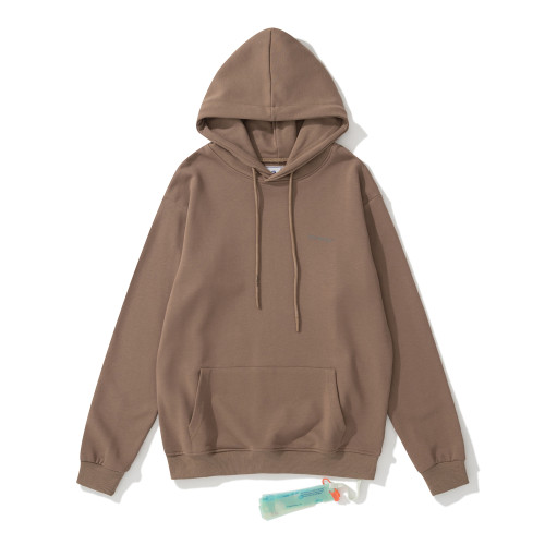 Off-White 870 adhesive tape print hooded sweater camel