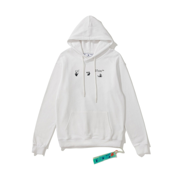 Off-White 2023 doodle arrow print hooded sweater white