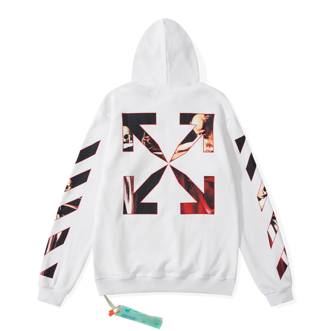 Off-White  arrow logo hooded sweater white