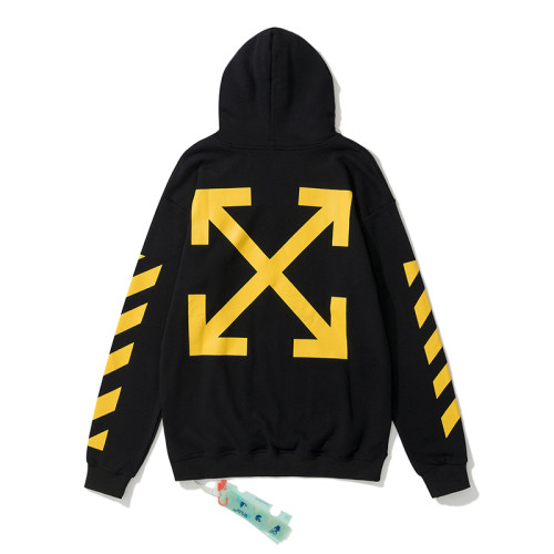 Off-White kewis doodle arrow print hooded sweater black/yellow