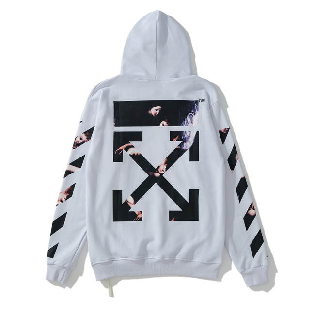Off-White angel hooded sweater white