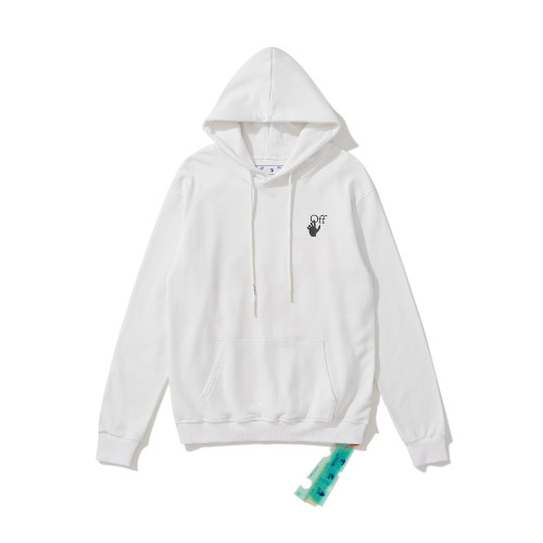 Off-White 866 doodle arrow print hooded sweater white