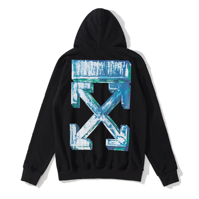 Off-White marker pen hooded sweater black/blue
