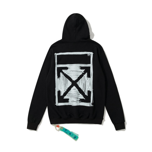 Off-White 2023 doodle arrow print hooded sweater black