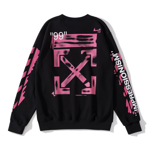 Off-White square arrow print hoodie black/pink