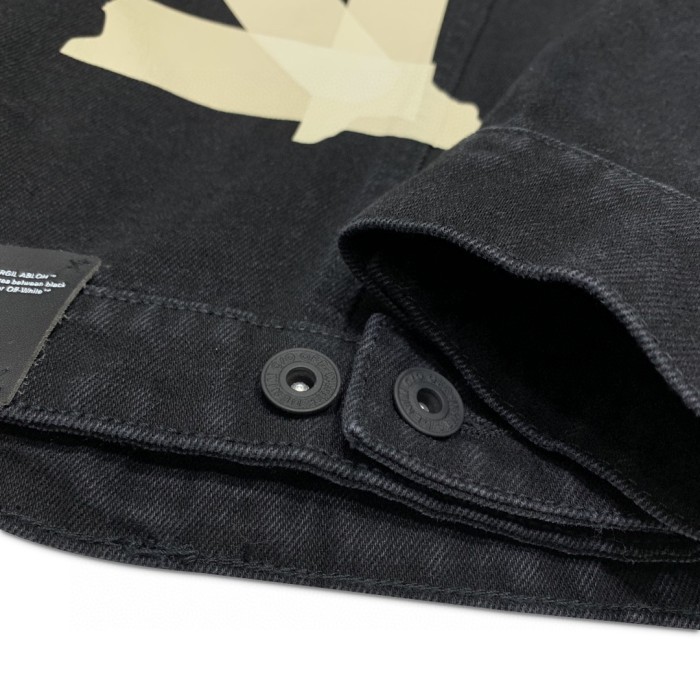 Off-White tape arrow print denim jacket black