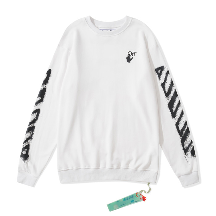 Off-White arrow zebra crossing print hoodie white