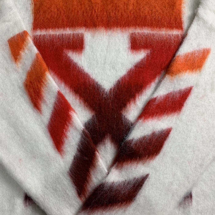 Off-White mohair hoodie beige/orange