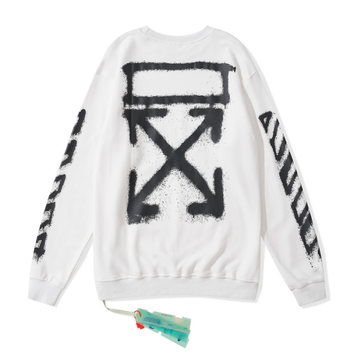 Off-White arrow zebra crossing print hoodie white