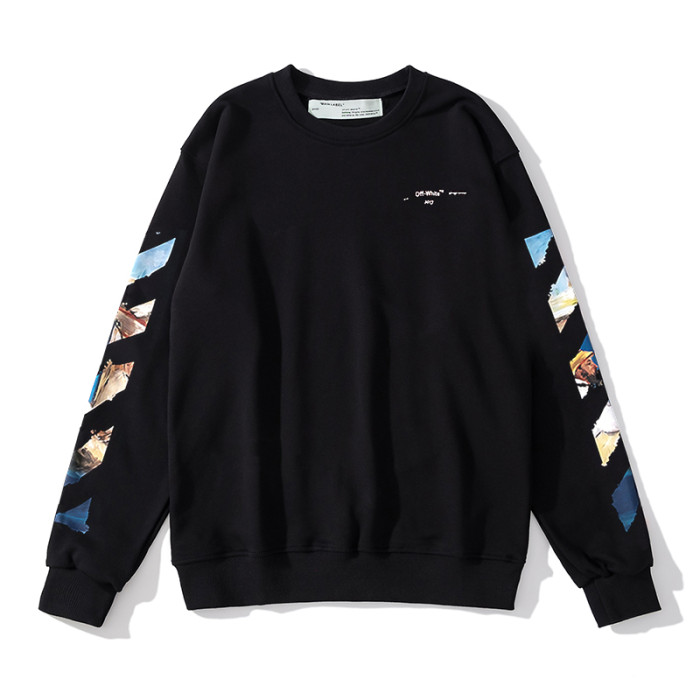 Off-White oil painting arrow print hoodie black