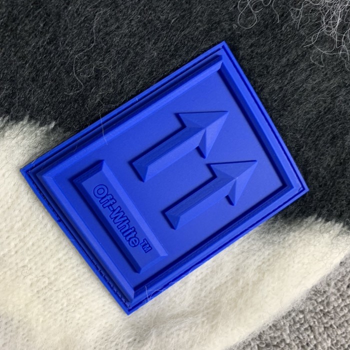 Off-White diagonal stripes mohair hoodie white/black