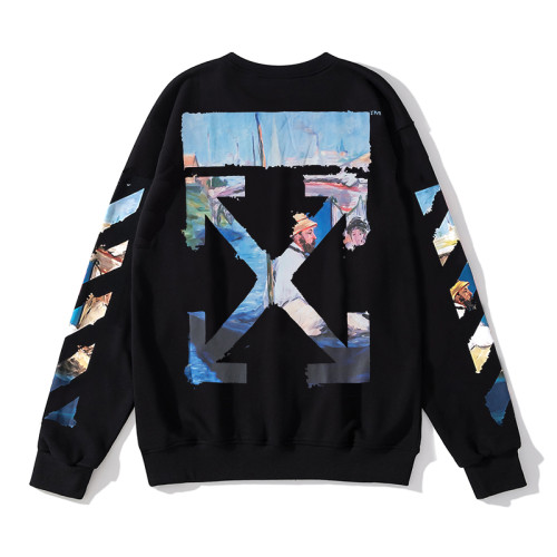 Off-White oil painting arrow print hoodie black