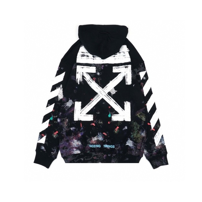 Off-White fireworks arrow hooded cardigan sweatshirt