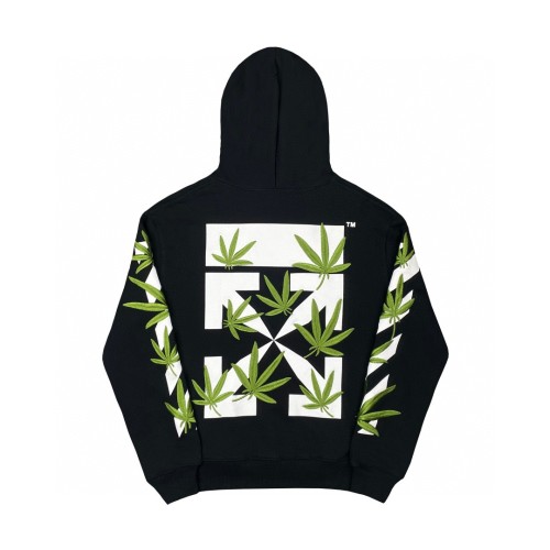 Off-White bamboo arrow print hooded sweater black