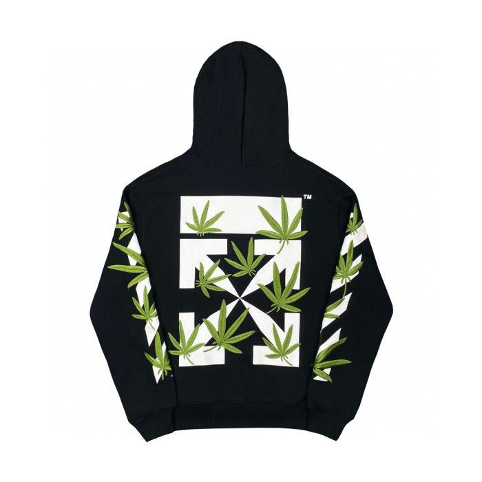 Off-White bamboo arrow print hooded sweater black