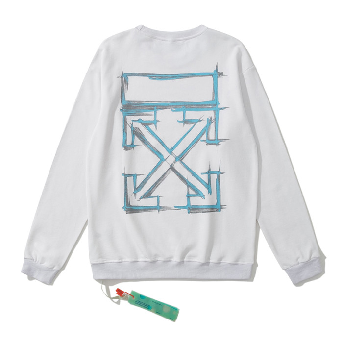 Off-White doodle arrow print hoodie white/blue