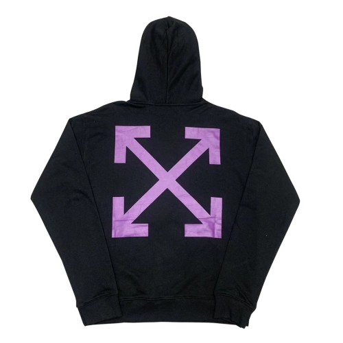 Off-White arrow logo print hooded sweater purple