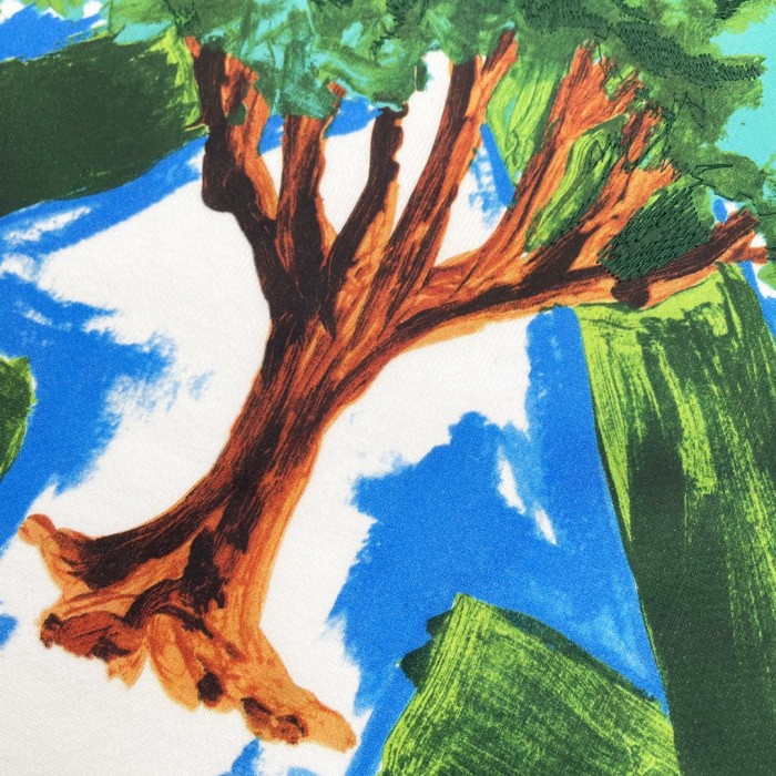 Off-White environmentally friendly oil painting tree print hoodie white