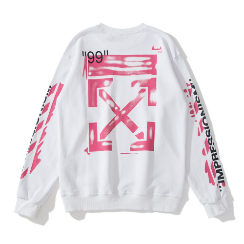 Off-White square arrow print hoodie white/pink