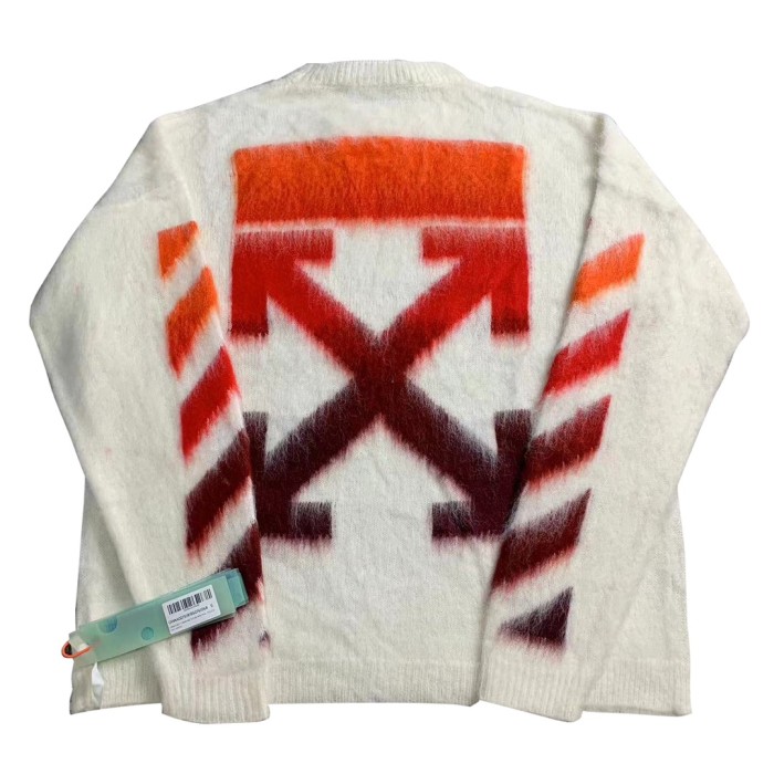 Off-White mohair hoodie beige/orange